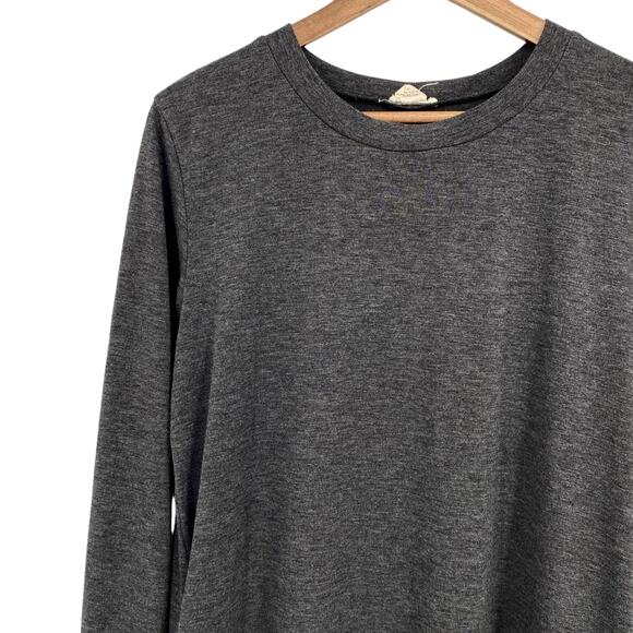 YELETE Knit Long Sleeve Casual Dress Charcoal Gray Size Large Loungewear Weekend - Picture 2 of 4